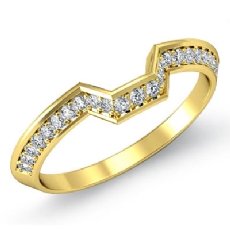 2mm Women's Half Wedding Band Round Cut Pave Diamond  14k Gold Yellow Ring  (0.45Ct. tw.)
