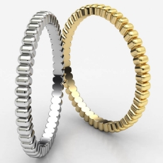 Classic Gear Cut Design women's White Gold Wedding Band