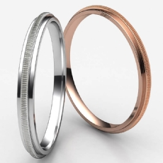 High Polished Milgrain Women's 14k Rose Gold Wedding Band