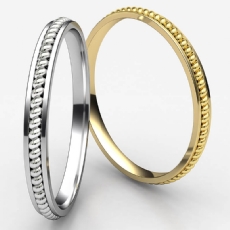 High Polished Rope Design Women's Wedding Band White Gold