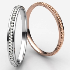 High Polished Rope Design Women's Wedding Band 14k Rose Gold