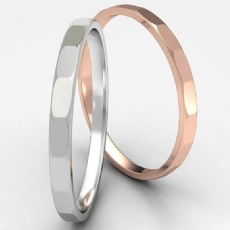 High Polished Faceted Design Women's 14k Rose Gold Wedding Band