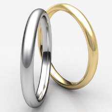 Fully Round Comfort Fit Unisex Solid 14k Gold Yellow Wedding Band