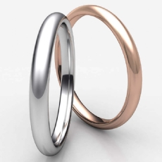 Fully Round Comfort Fit Unisex Solid 14k Rose Gold Wedding Band