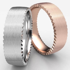 Rivet Coin Edging Comfort Fit 14k Rose Gold Men's Wedding Band
