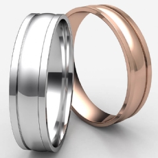 14k Rose Gold Domed High Polish Square Edge Men's Wedding Band