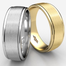 Satin Finished Comfort Fit Unisex Wedding Band 14k Gold Yellow