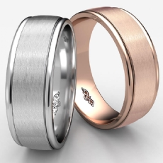 Satin Finished Comfort Fit Unisex Wedding Band 14k Rose Gold