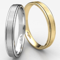 Unisex Comfort Fit Satin Finished Wedding Band White Gold