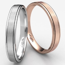Unisex Comfort Fit Satin Finished Wedding Band 14k Rose Gold