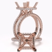 Princess Halo French U Pave Bridal Sets Wedding Engagement Ring Rose Gold 1Ct