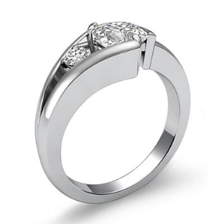 0.05Ct Diamond Solitaire Style Engagement Ring 14K White Gold Semi Mount Setting