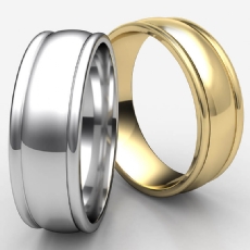 Unisex High Polished Round Edge Wedding Band 14k Gold Yellow