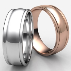 Unisex High Polished Round Edge Wedding Band 14k Rose Gold