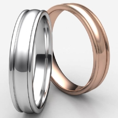 High Polished Carved Design Unisex Wedding Band 14k Rose Gold