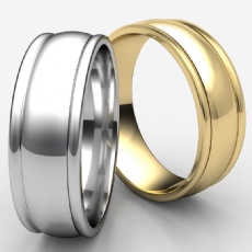 Unisex High Polished Comfort Fit White Gold Wedding Band