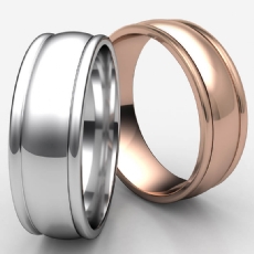 Unisex High Polished Comfort Fit 14k Rose Gold Wedding Band