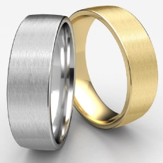 Satin European Side Profile Men's White Gold Wedding Band