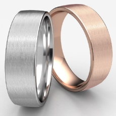 Satin European Side Profile Men's 14k Rose Gold Wedding Band