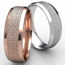 Beveled Edge Florentine Center Men's 14k Rose Gold Wedding Band