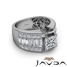 Channel Baguette Prong Set diamond Ring 14k Gold White