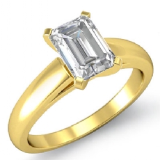 Domed Cathedral Solitaire diamond Ring 18k Gold Yellow