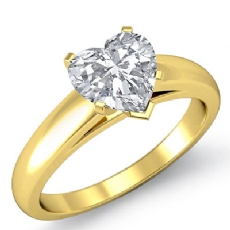 Domed Cathedral Solitaire diamond Ring 14k Gold Yellow