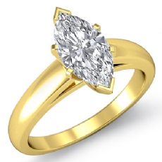 Domed Cathedral Solitaire diamond  14k Gold Yellow