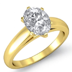 Domed Cathedral Solitaire diamond  18k Gold Yellow