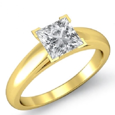 Domed Cathedral Solitaire diamond  14k Gold Yellow
