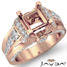 Diamond Engagement Semi Mount Ring 14k Rose Gold Knot Shank (1.35Ct. tw.)
