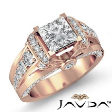 Knot Style Graduated Pave Set diamond Ring 14k Rose Gold