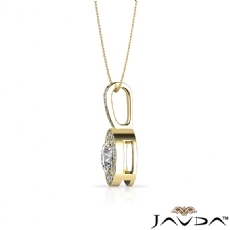 Claw Prong Halo Pave Bail diamond  18k Gold Yellow