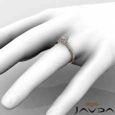 Crown Halo Pave Bridge Accent diamond Ring 18k Rose Gold