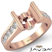0.5Ct Wedding Diamond Women's Ring Bezel Setting 18k Rose Gold Round Semi Mount - javda.com 