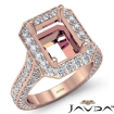 Diamond Engagement Halo Setting Ring Emerald Semi Mount 14k Rose Gold 2.1Ct - javda.com 