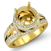 1.3Ct Diamond Engagement Halo Ring Round Semi Mount 14k Yellow Gold - javda.com 
