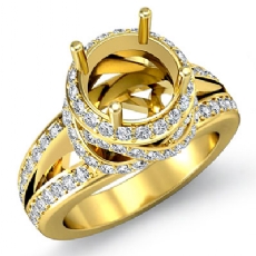 Diamond Engagement Halo Ring Round Semi Mount 14k Gold Yellow (1.3Ct. tw.)