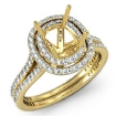 1.55Ct Diamond Engagement Ring 14k Yellow Gold Halo Setting Cushion Cut SemiMount - javda.com 