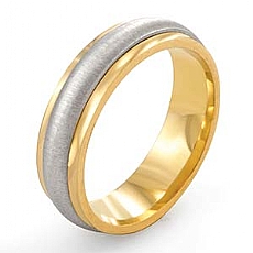 14k Two Tone Gold Wedding Band Ring 5mm