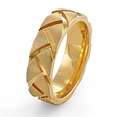 14k Yellow Gold Wedding Band Ring Comfort Fit 6mm