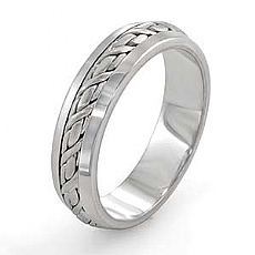 14k White Gold Wedding Band Ring Comfort Fit 5.5mm