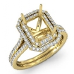 1.6Ct Halo Setting Diamond Engagement Emerald Cut Semi Mount Ring 14k Yellow Gold - javda.com 