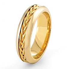 14k Yellow Gold Wedding Band Ring Comfort Fit 6mm