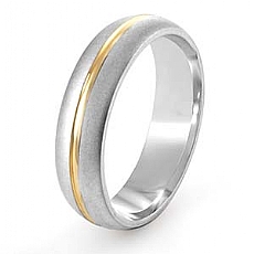 14k Two Tone Gold Wedding Band Ring 5.5mm