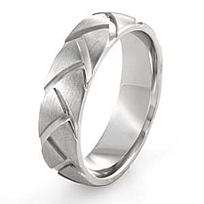 14k Solid White Gold Wedding Band Ring Comfort Fit 6mm