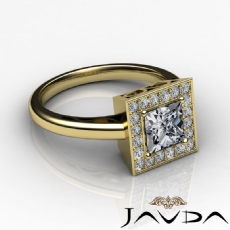 Halo Pave Filigree Design diamond Ring 18k Gold Yellow