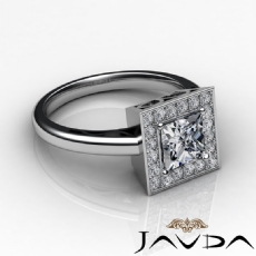 Halo Pave Filigree Design diamond Ring 14k Gold White