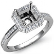 1Ct Diamond Engagement Ring Halo Setting Platinum 950 Asscher Shape Semi Mount