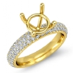 1.08Ct Round Pave Setting Diamond Women Engagement Ring Semi Mount 14k Yellow Gold - javda.com 